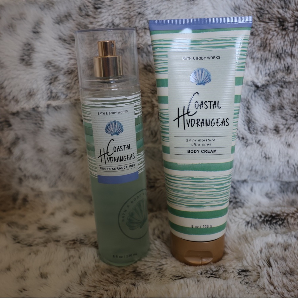 Bath & Body Works Coastal Hydrangeas Body Cream and Mist- 95% Full